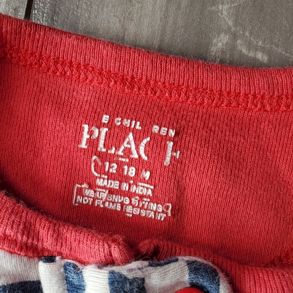 The Children's Place Size 12-18m 100% Cotton Dad's All Star Baseball Footed PJs - Picture 2 of 8